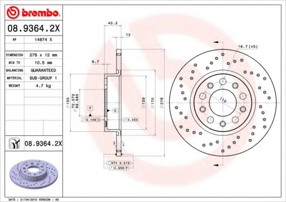 BREMBO 08.9364.2X