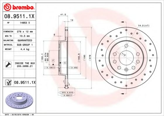 BREMBO 08.9511.1X