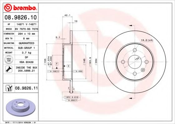 BREMBO 08.9826.10