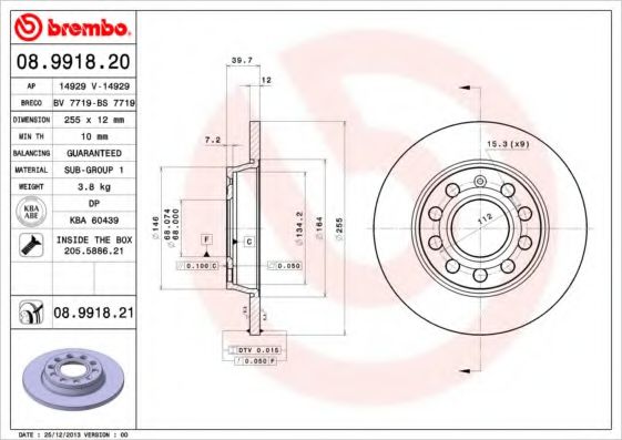 BREMBO 08.9918.21