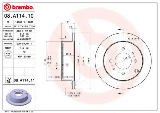 BREMBO 08.A114.11