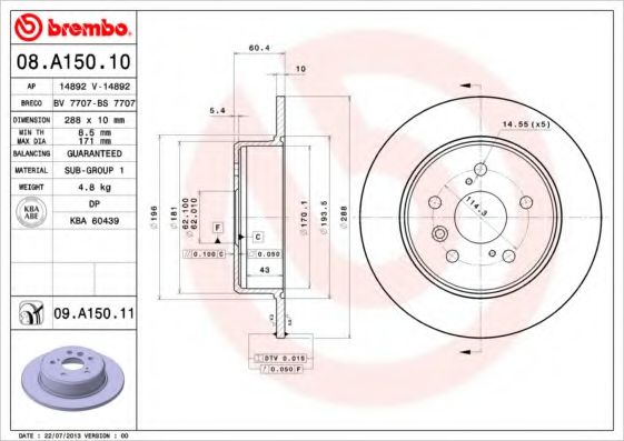 BREMBO 08.A150.10