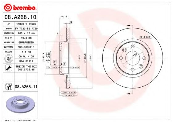 BREMBO 08.A268.10