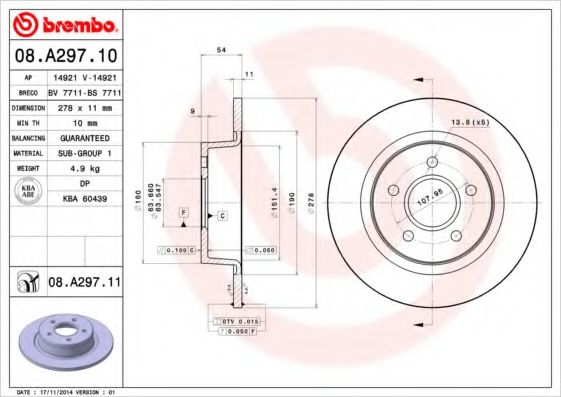 BREMBO 08.A297.11