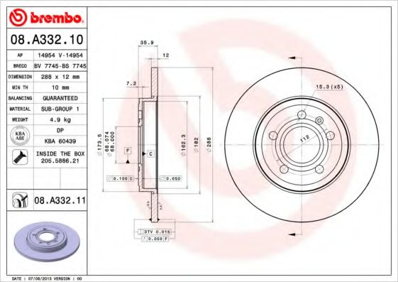 BREMBO 08.A332.11