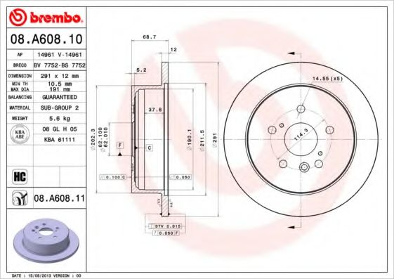 BREMBO 08.A608.11