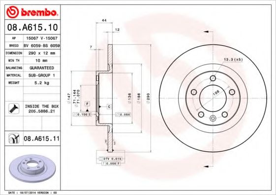 BREMBO 08.A615.11