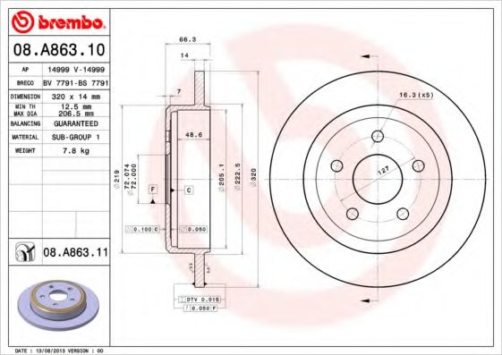 BREMBO 08.A863.10