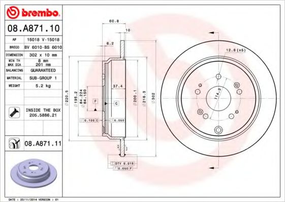 BREMBO 08.A871.11