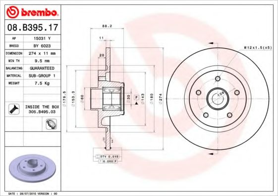 BREMBO 08.B395.17