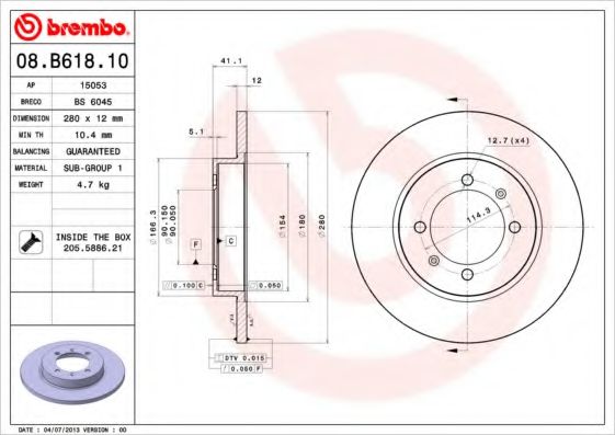 BREMBO 08.B618.10