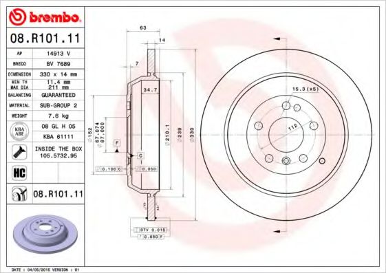 BREMBO 08.R101.11