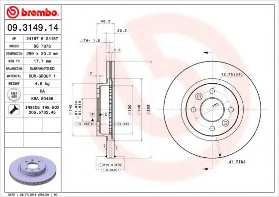 BREMBO 09.3149.14