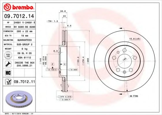 BREMBO 09.7012.11