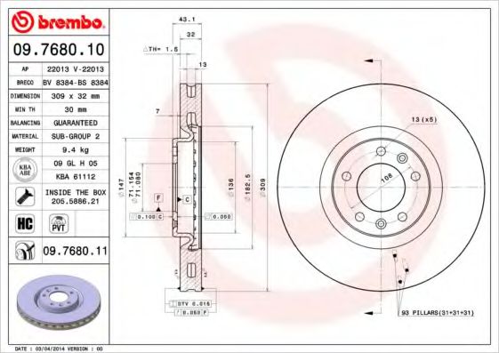 BREMBO 09.7680.11