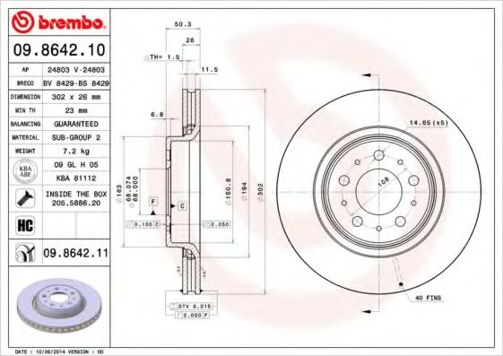 BREMBO 09.8642.11