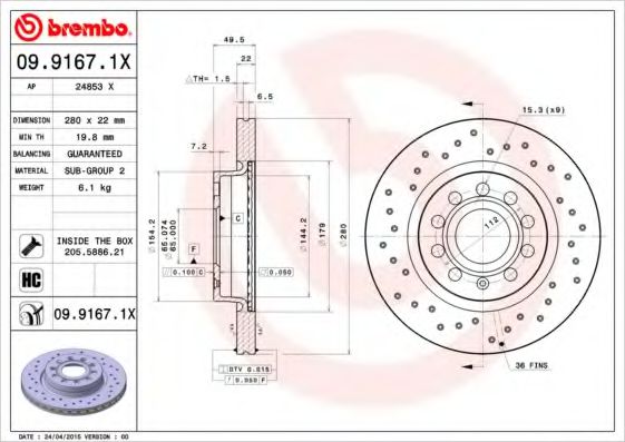 BREMBO 09.9167.1X