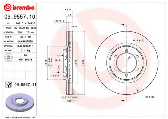 BREMBO 09.9557.10