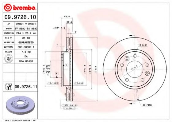 BREMBO 09.9726.10