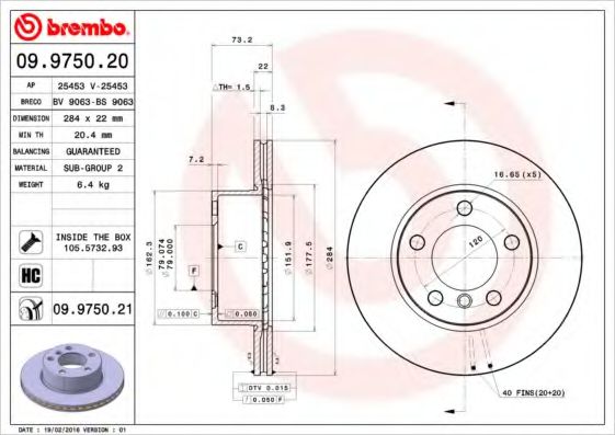 BREMBO 09.9750.21