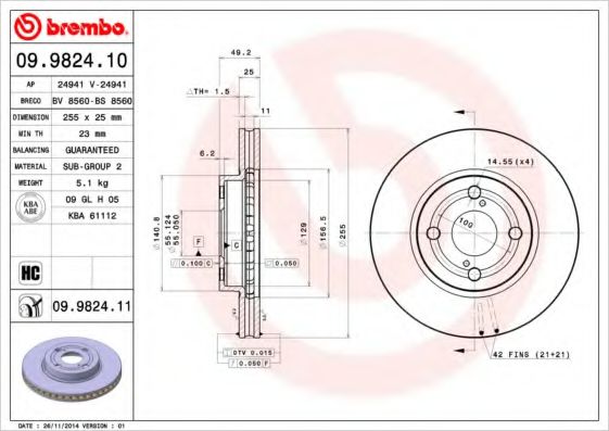 BREMBO 09.9824.11