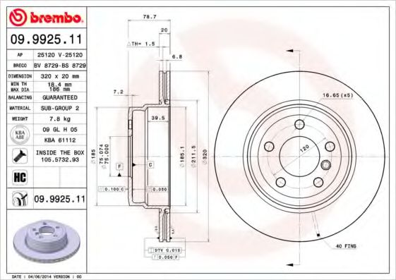 BREMBO 09.9925.11