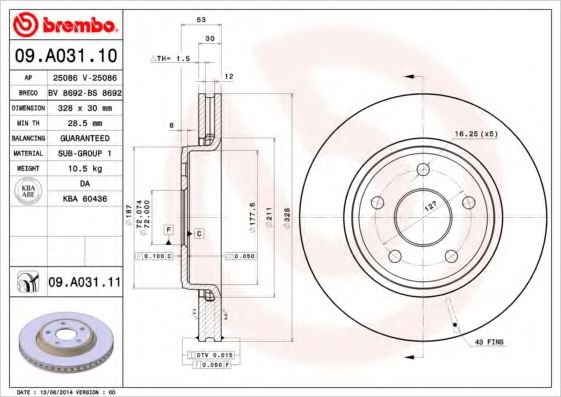 BREMBO 09.A031.10