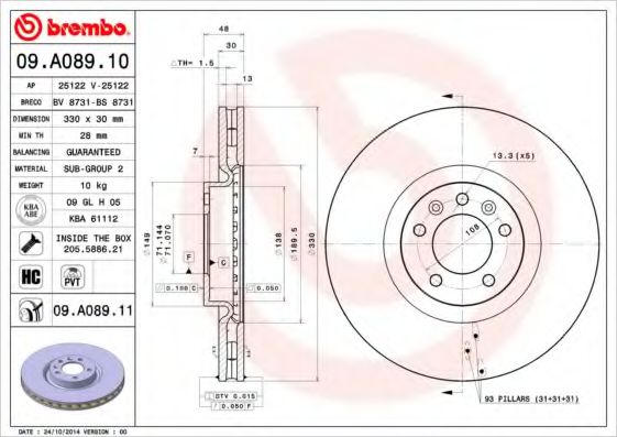 BREMBO 09.A089.10