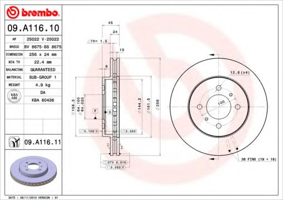 BREMBO 09.A116.10