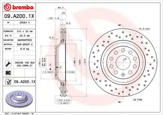 BREMBO 09.A200.1X