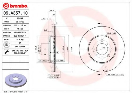 BREMBO 09.A357.10