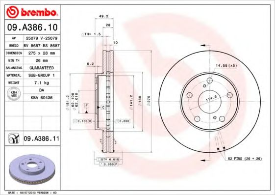 BREMBO 09.A386.10