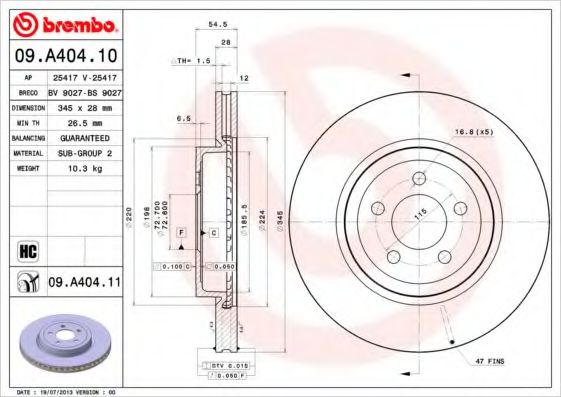 BREMBO 09.A404.10