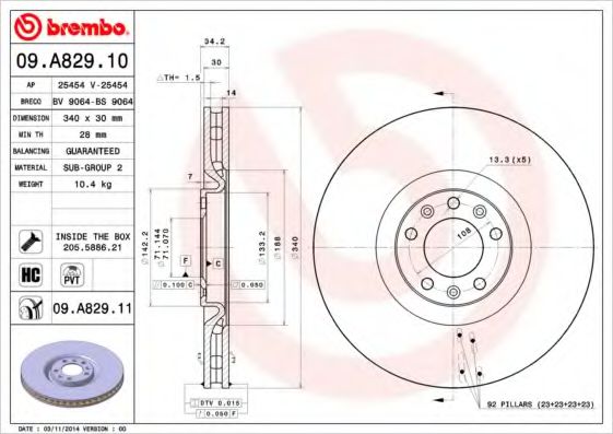 BREMBO 09.A829.10