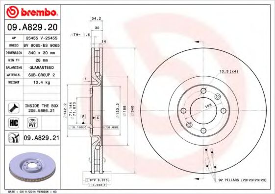 BREMBO 09.A829.21