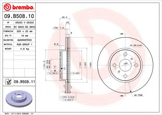 BREMBO 09.B508.11